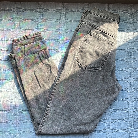 Black/Grey High Waisted Jeans - Picture 2 of 3
